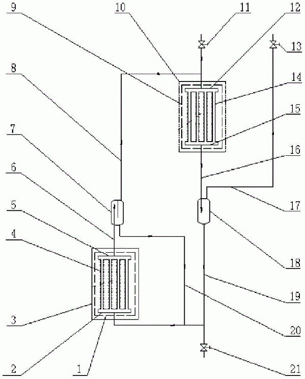 设置气液分离器的分离式双相变换热器及换热方法与流程