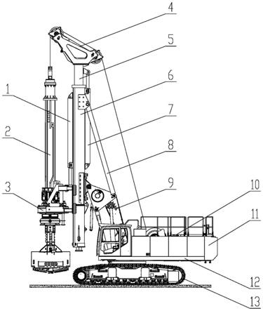 钻桅可伸缩式低矮型旋挖钻机的制作方法