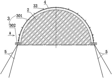 隧道口护拱段施工用土胎模结构的制作方法