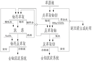 同步萃取分离铀钼的方法