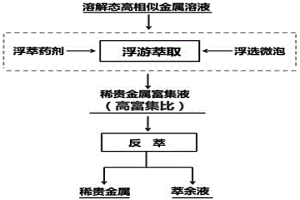 基于浮游萃取的溶解态高相似稀贵金属富集分离方法