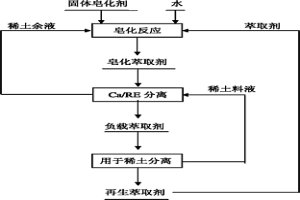 稀土分离用萃取剂的在线皂化与除Ca2+的方法