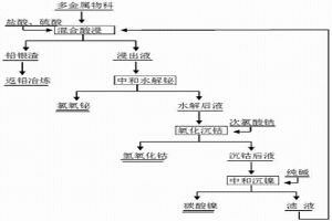 湿法综合回收含铅铋钴镍复杂物料的工艺