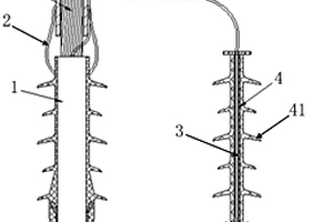 电缆终端内置感温光纤引出装置及应用方法