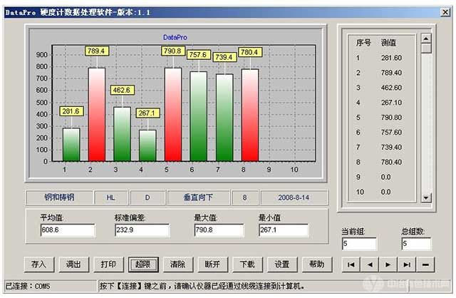 里式硬度计USB数据处理软件 里式硬度计USB数据处理软件
