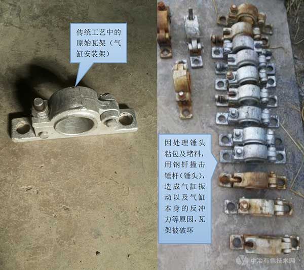 传统工艺生产中的气缸安装瓦架