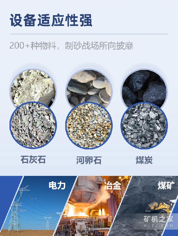 全自动液压对辊制砂机适用物料