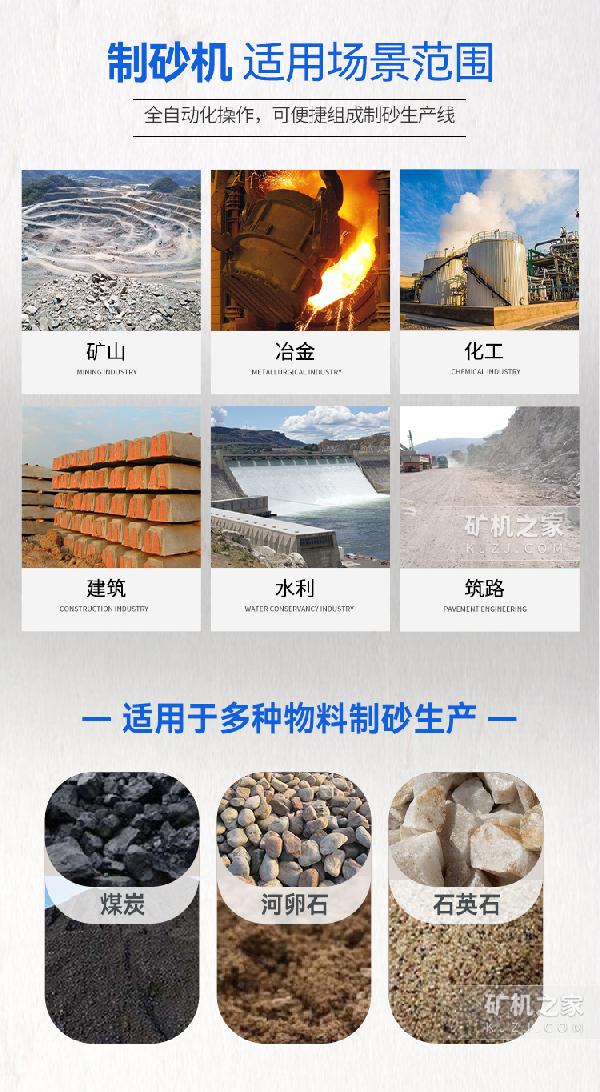 制砂机适用范围
