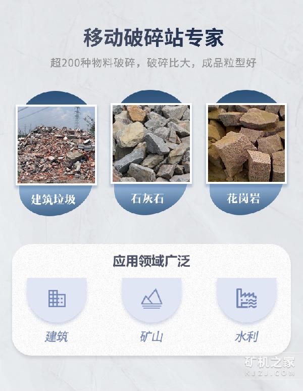 重锤破移动破碎站适用物料