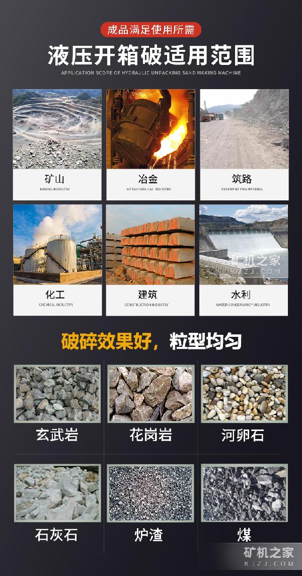 移动液压开箱式制砂机适用范围