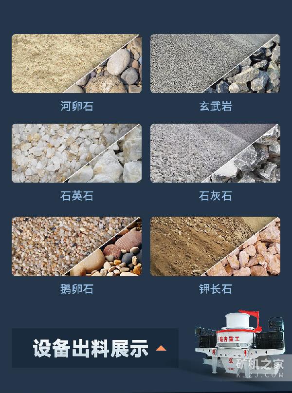 立轴式冲击破适用物料