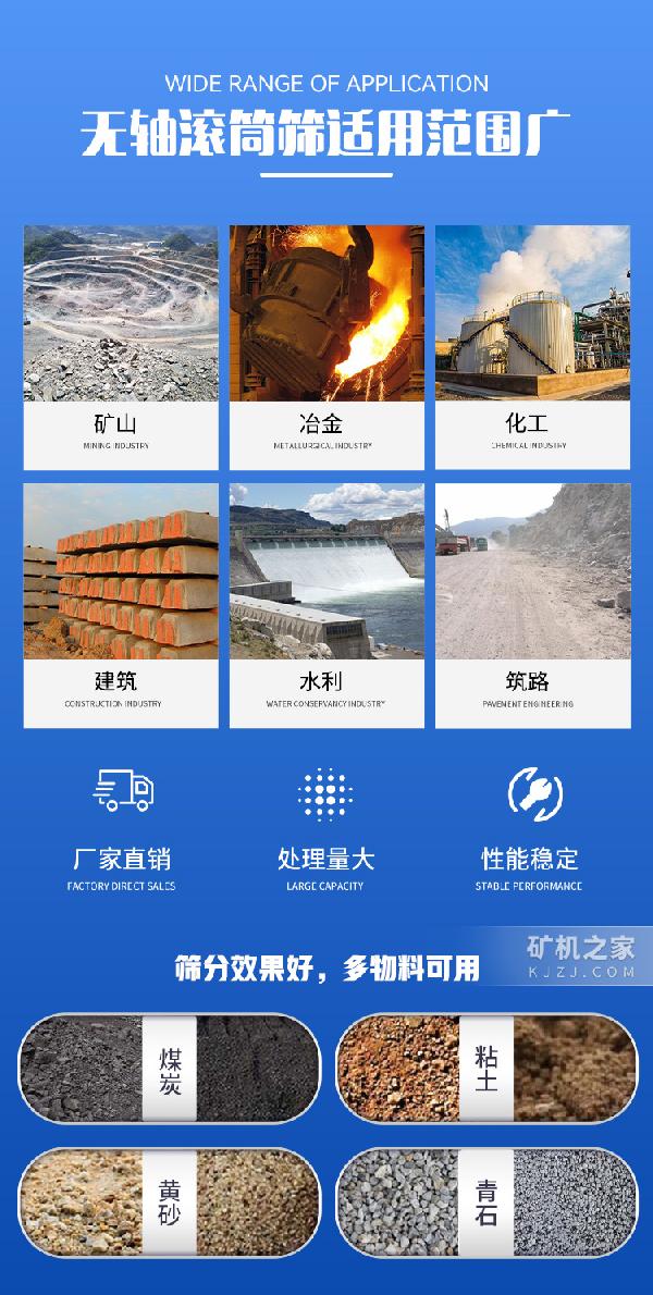 无轴滚筒筛适用范围