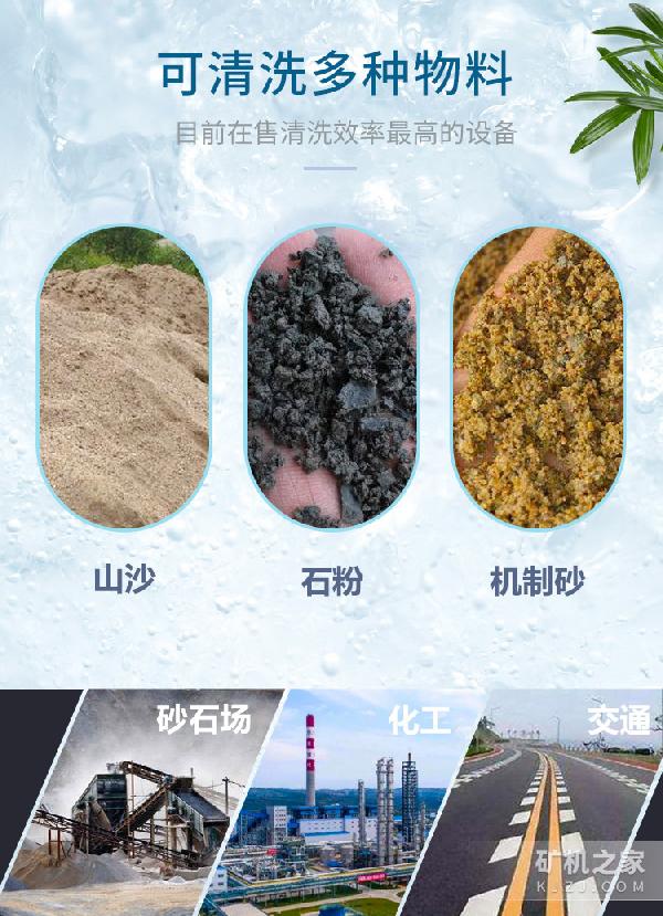 螺旋洗砂机适用物料
