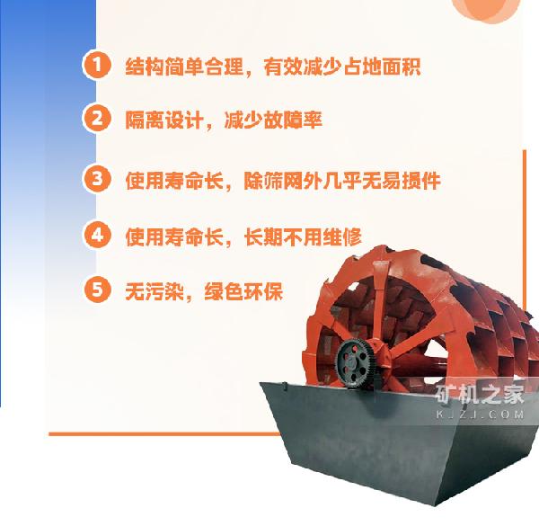 轮斗洗砂机产品特点