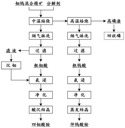 钼钨混合精矿分离提取钼和钨的方法