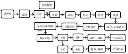 用锂辉石和锂聚合物生产单水氢氧化锂的工艺的制作方法