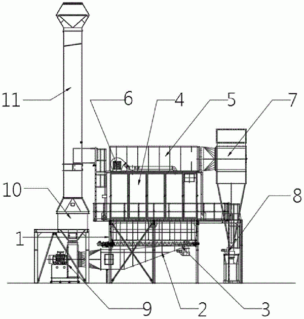 旁插扁布袋式熔炼工厂烟气除尘清灰一体设备的制作方法