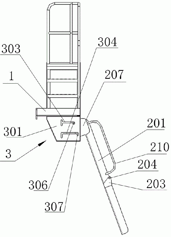 移动破碎站折叠楼梯结构