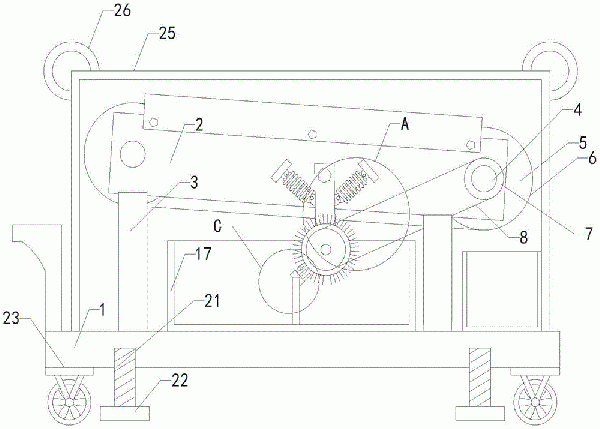 皮带输送机防粘料结构