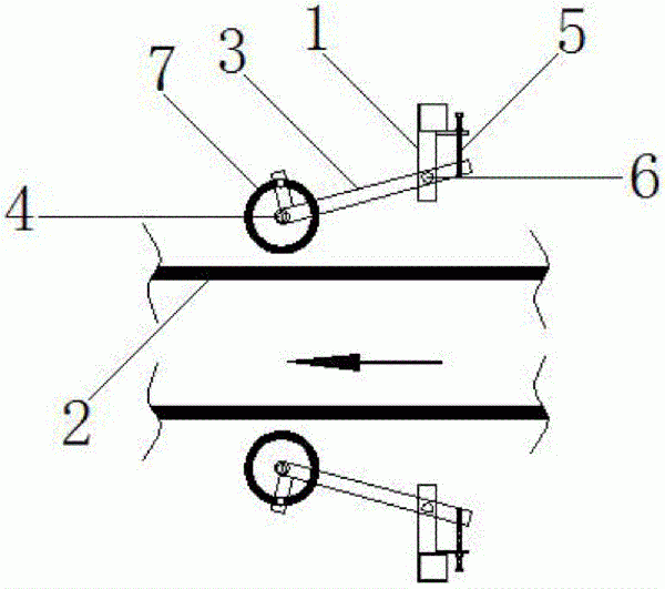 管状带式输送机滚轮式胀管检测装置