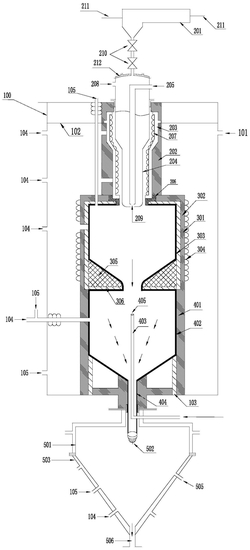 基于铝气化反应的纳米氮化铝粉体合成装置