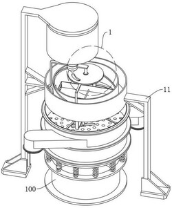 圆形摇摆筛下料结构