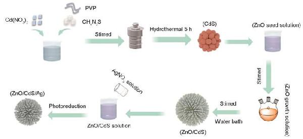 ZnO/CdS/Ag复合光催化剂的制备及其催化和抗菌性能
