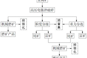 用于金属矿的高压电脉冲破碎预先弱化及富集工艺
