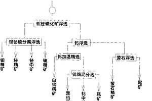 从复杂多金属矿中回收黑白钨矿的选矿方法