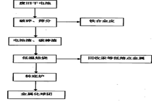利用转底炉工艺处理废旧干电池的方法