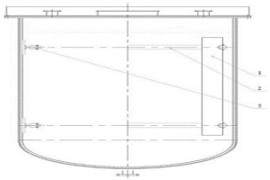 立式钢衬胶衬砖反应釜的耐腐折流装置