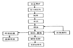 含金尾矿无制粒化学疏松堆浸工艺