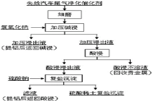 富集失效汽车尾气净化催化剂中铂族金属和稀土的方法
