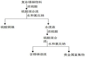 处理含铜镍锡锑复杂物料的湿法处理工艺
