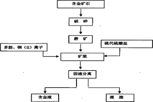 以多胺类化合物为添加剂的硫代硫酸盐提金方法