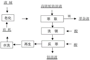 使用高镁低钴溶液除镁生产钴溶液的方法