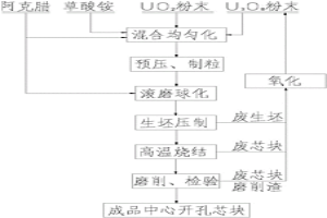采用粉末冶金法进行中心开孔UO2燃料芯块的制造方法