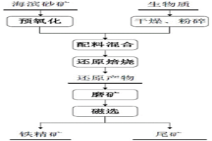 提高海滨砂矿还原产物金属化率和精矿铁品位的方法