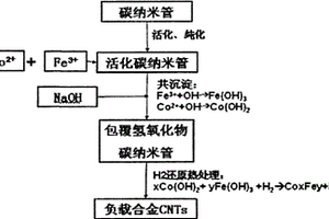 表面负载磁性合金粒子碳纳米管复合材料的制备方法
