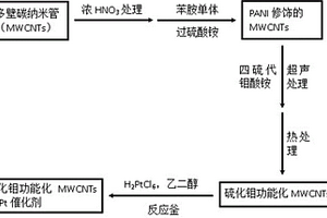 直接甲醇燃料电池硫化钼功能化碳纳米管载Pt催化剂及其制备方法