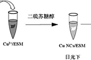 基于蛋壳膜平台红色荧光铜纳米团簇原位合成方法及应用
