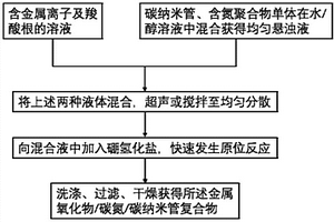 双金属氧化物/碳氮/碳纳米管复合物的制备方法