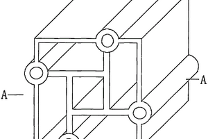 嵌有空心圆柱板的方柱形塑木型材