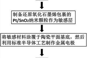 还原氧化石墨烯包裹的铂/二氧化锡纳米颗粒团簇气敏传感器及其制备方法