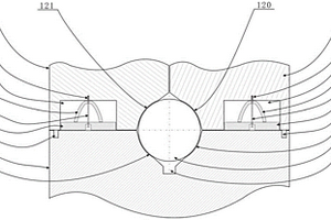 贯流式水轮机控制环、外配水环之间的滚动滑动结构