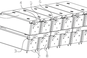 电池包内双层电池模组固定机构