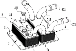 串联式六通电池板式换热器