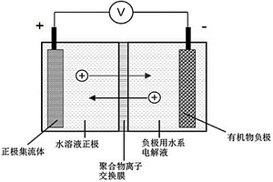 基于碘离子溶液正极和有机物负极的水系锂离子/钠离子电池