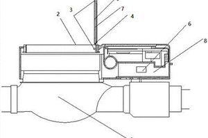 嵌入金属片且带有LED灯的智能水表