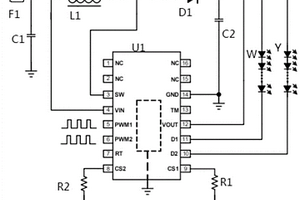 DC双路PWM调光LED驱动线路
